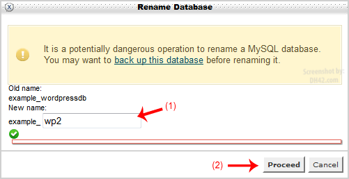 Cpanel Rename Database