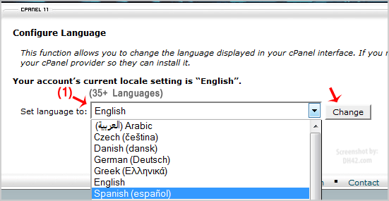 Cpanel Change Language