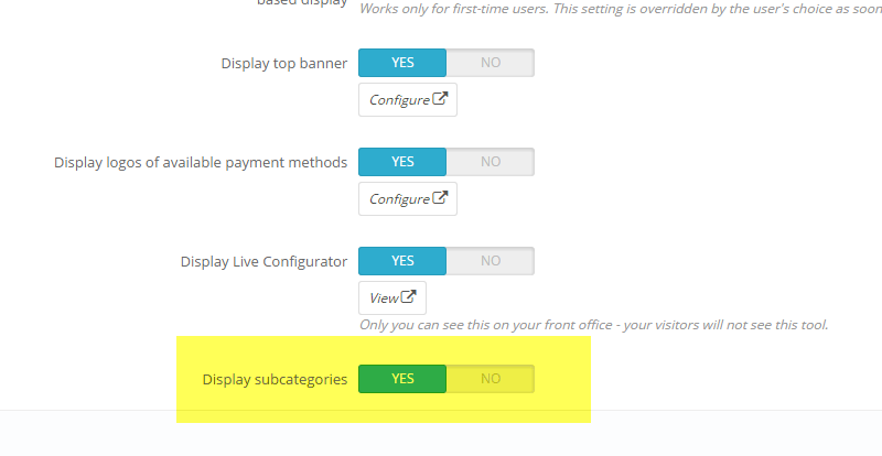 Hide subcategories on category page - General topics - PrestaShop Forums