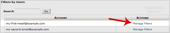 Cpanel Manage User Filters