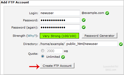Cpanel new FTP