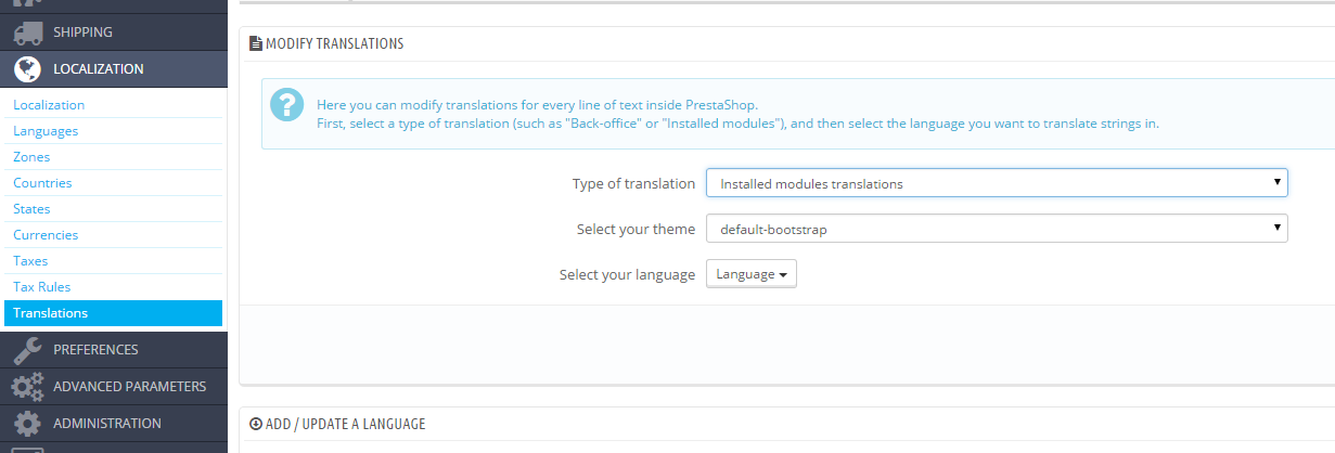 How to translate Prestashop Modules