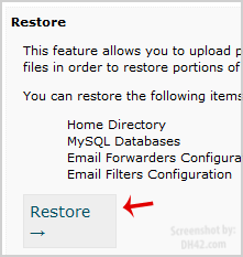 Cpanel Restore