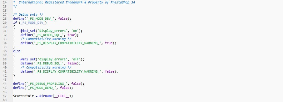 Prestashop defines.inc.php