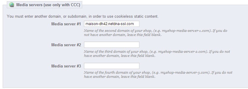 Prestashop Media Servers