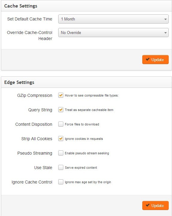 MAXCDN Settings