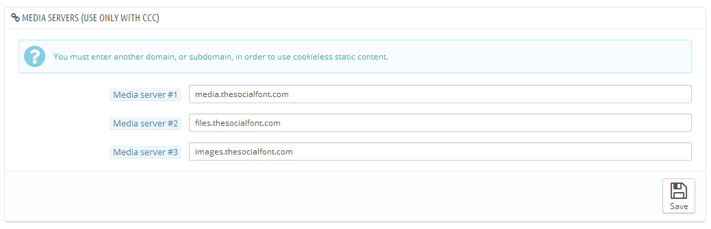 Prestashop Media Servers