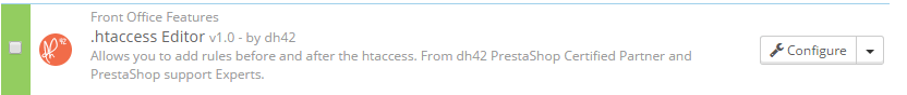 PrestaShop htaccess Module