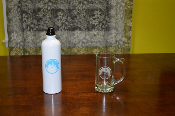 Moz Water Bottle and Beer Mug