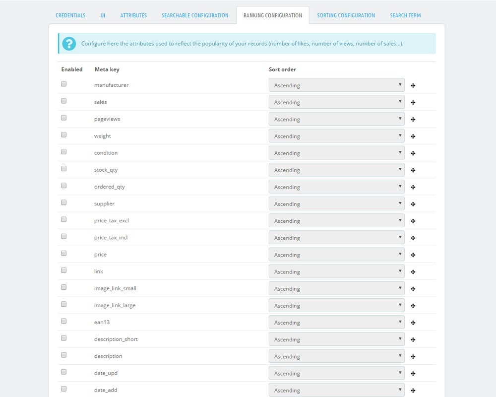 Algolia Ranking Configuration