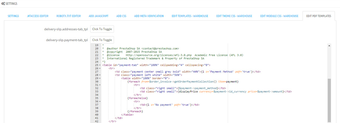 PrestaShop Editor Module