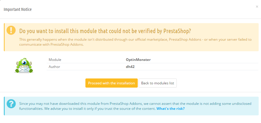 PrestaShop OptinMonster Popup